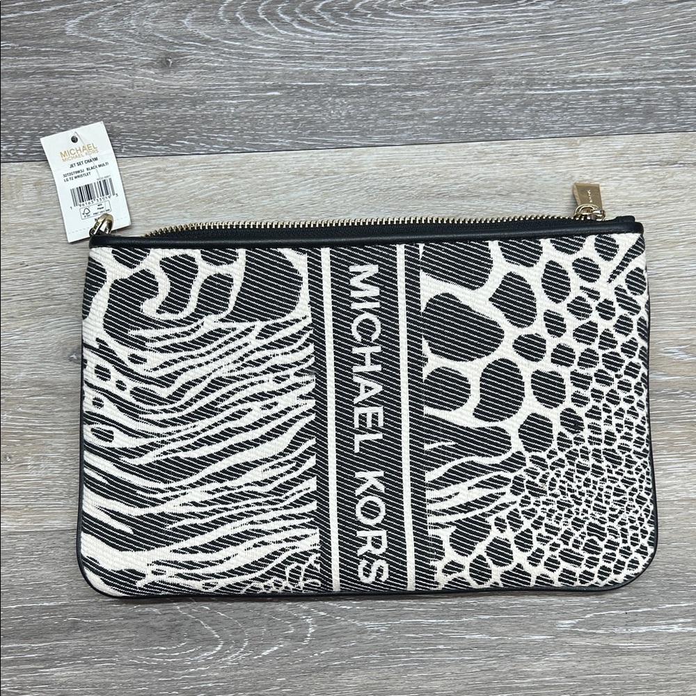 NWT Michael Kors Zebra and Giraffe Print Clutch
